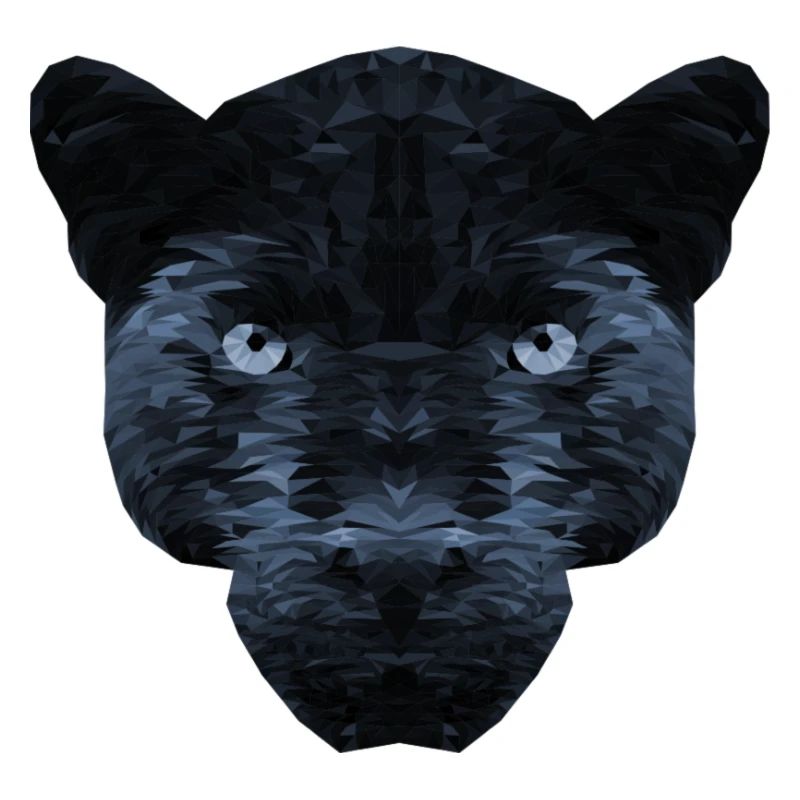 Schwarzer Panther Polygon
