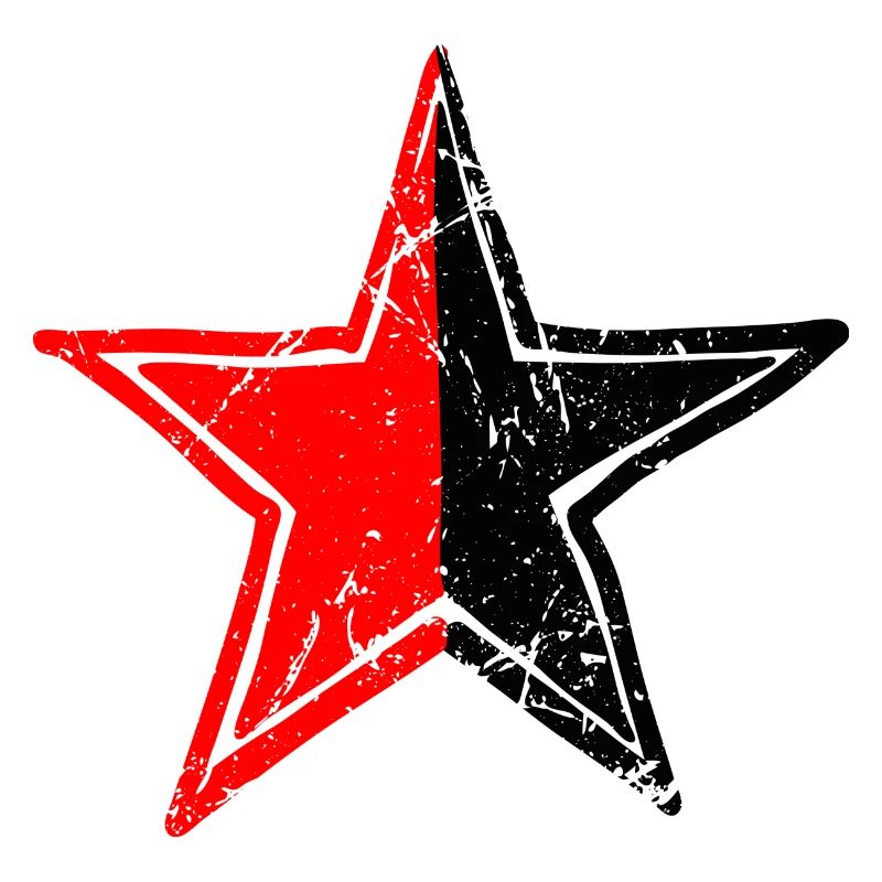 star red black drawn patina path