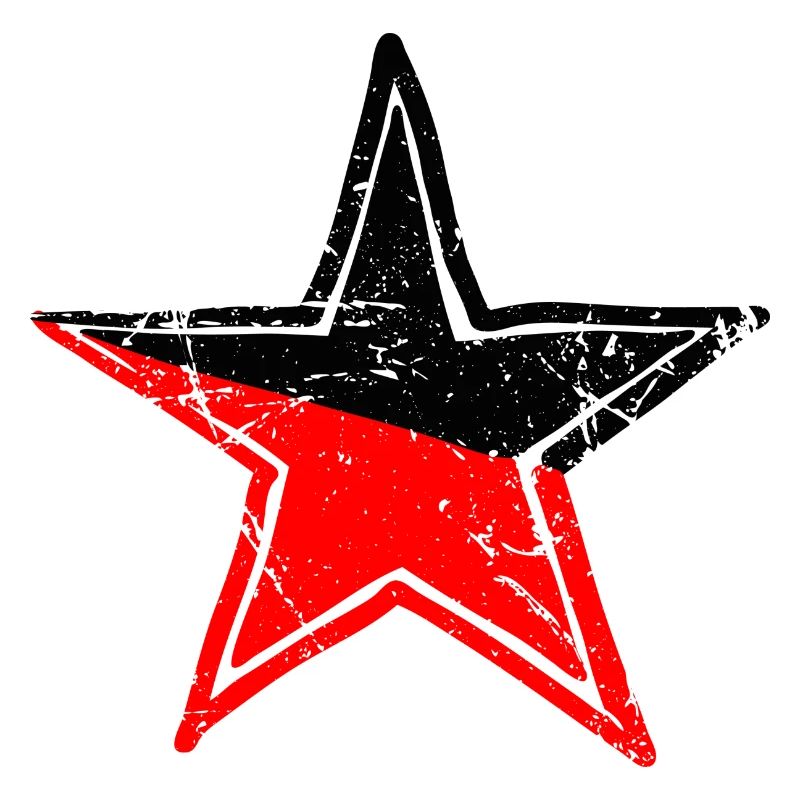 star red black drawn path