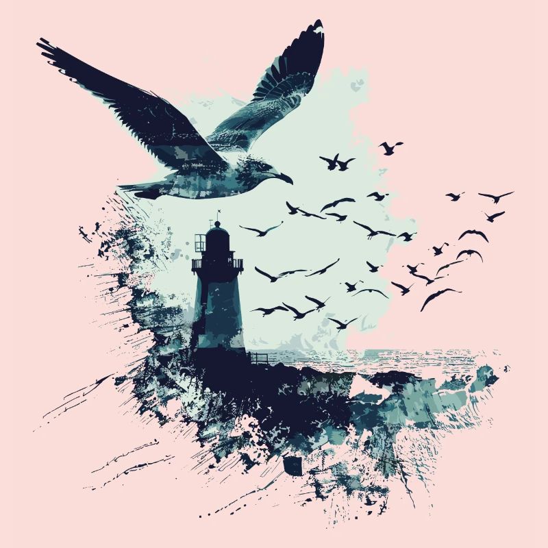 Möwe Seevogel Leuchtturm