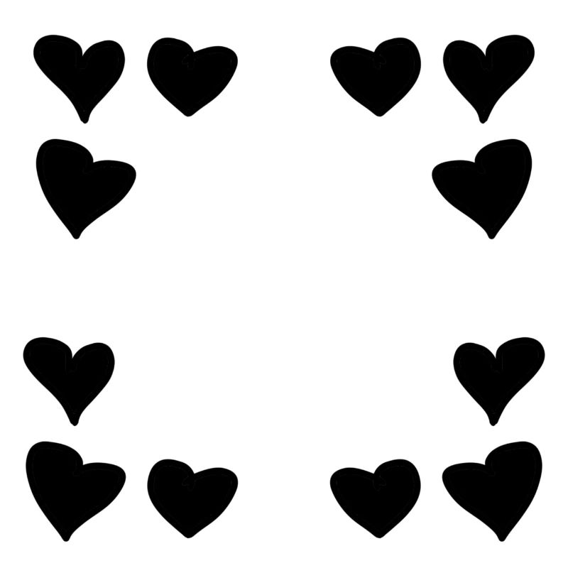 Hearts Pattern Frame Square Heart