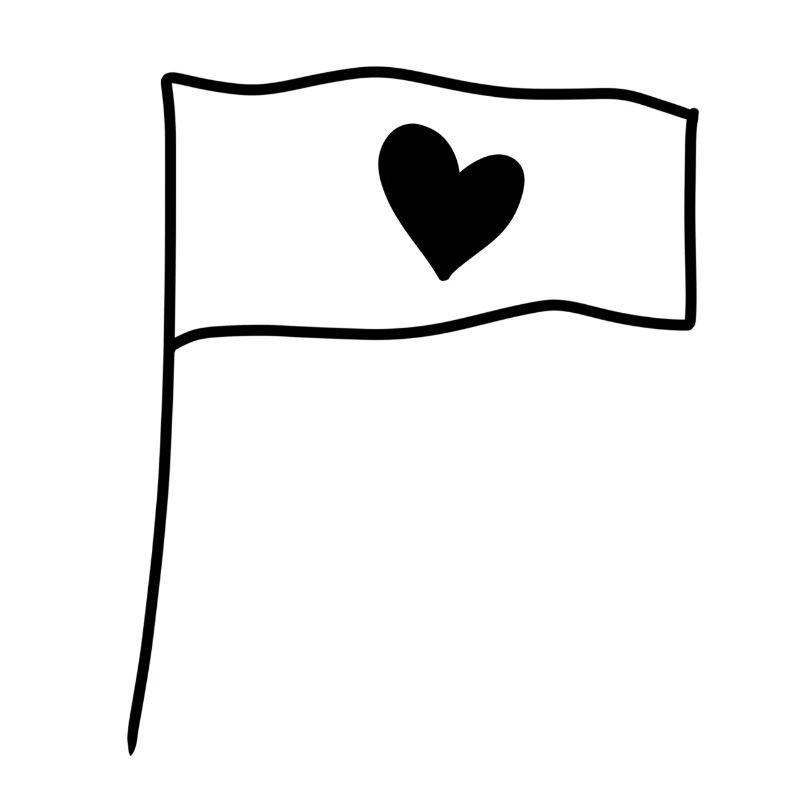 Drapeau Coeur Amour Symbole Forme