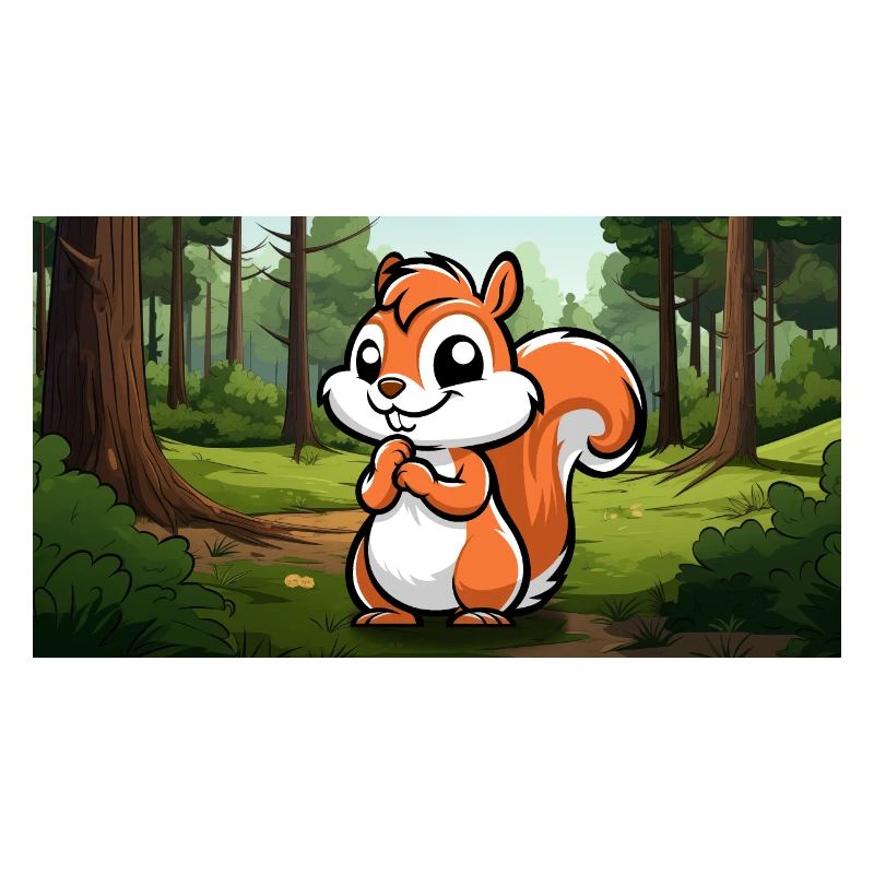 Cute Squirrel in a Forest