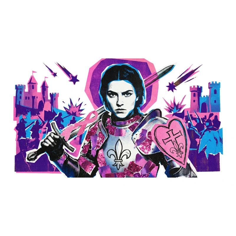 Neon Knight with Heart Shield