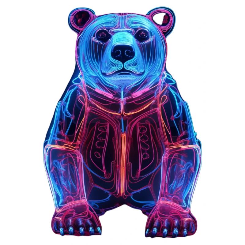 Neon Bear in Cyber Design