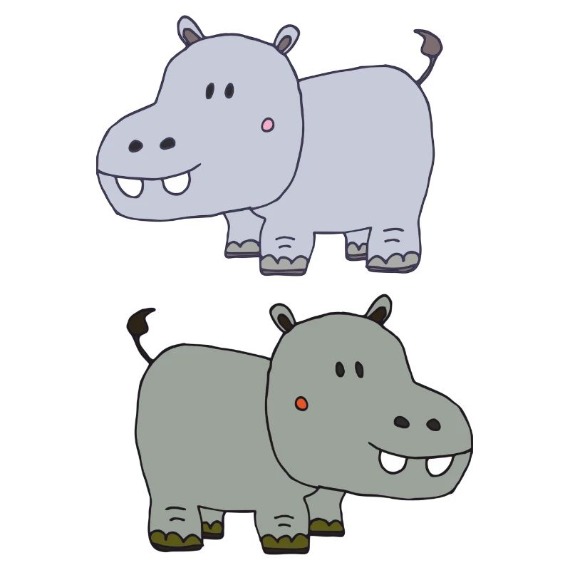 Hippopotames Double 2
