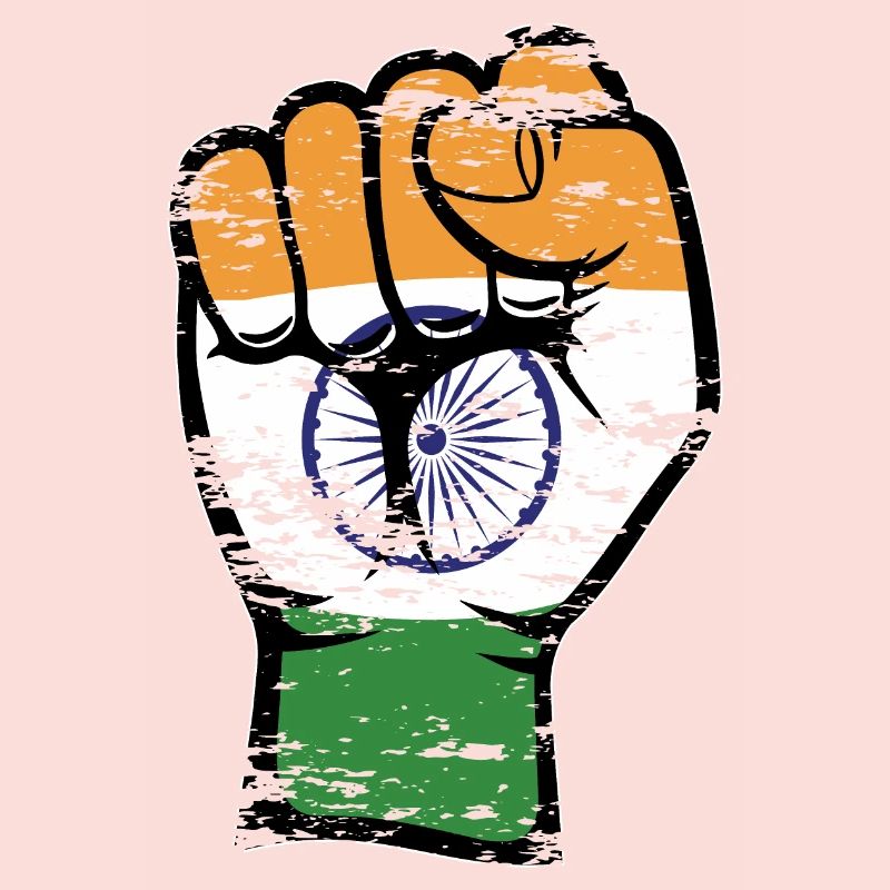 Drapeau de l’Inde Poing Main Symbole utilisé