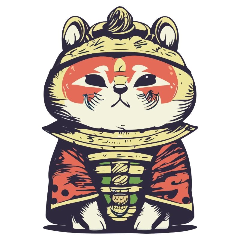 Roter Panda Samurai