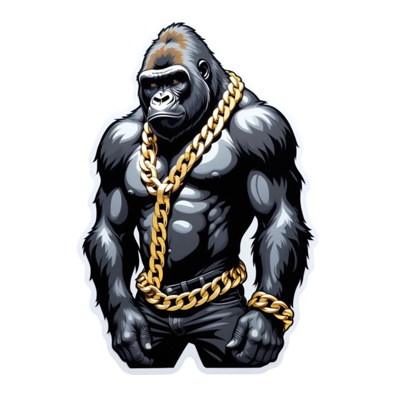 Gorilla with Gold Chain