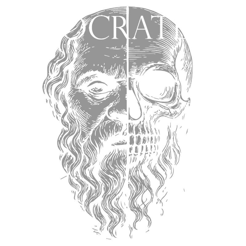 Socrates Half-Skull Portrait Design