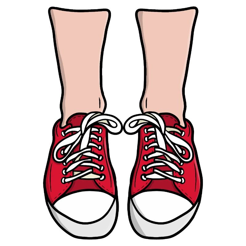 Illustration de pieds de baskets rouges