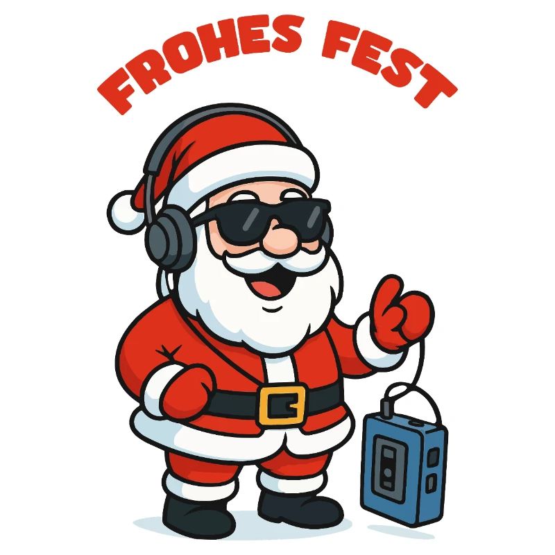  Weihnachtsmann mit Kopfhörer