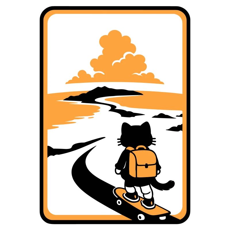 Coucher de soleil Skate Cat