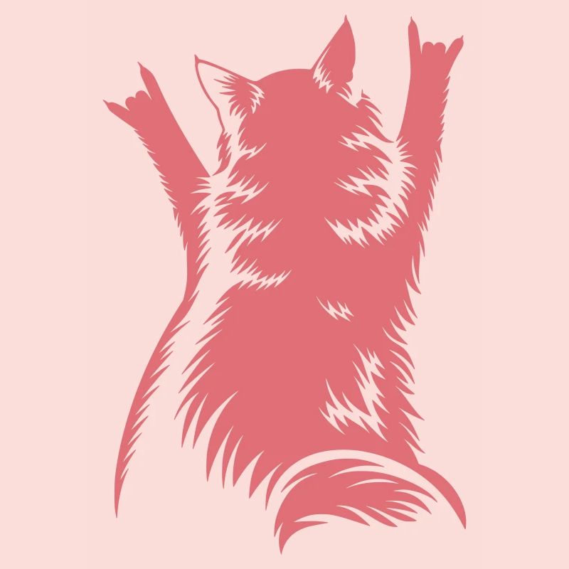 Rock Cat Back View – Devil Horns