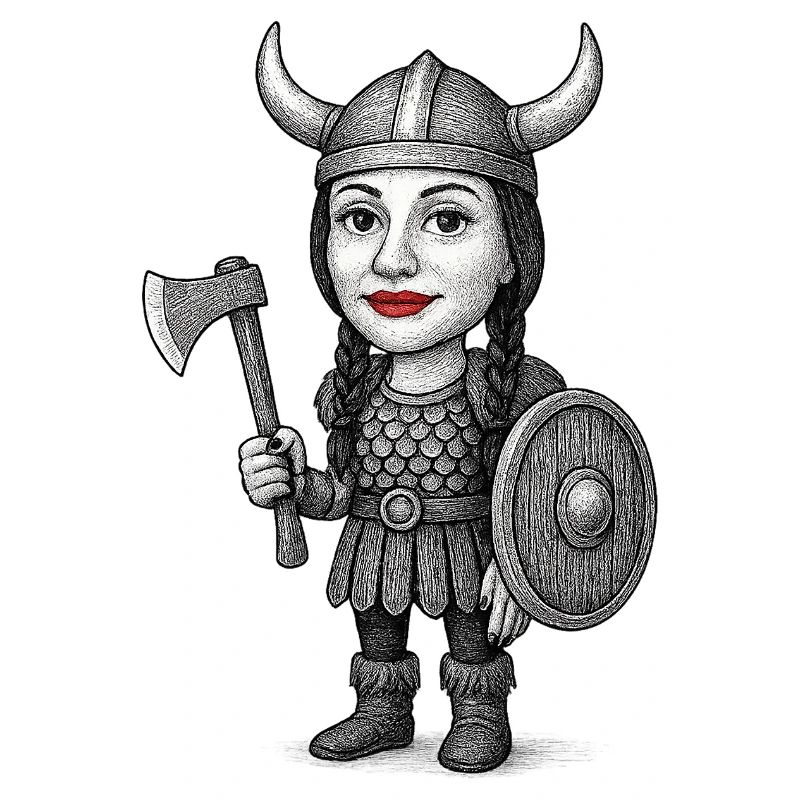 Viking Red Lips Warrior