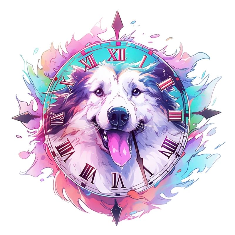 Le chien bleu et violet