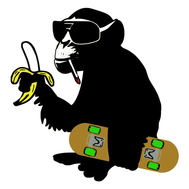 singe de planche à roulettes