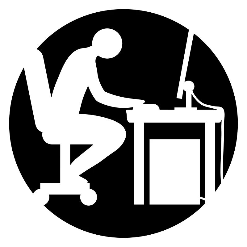 Computer Schreibtisch Nerd Logo