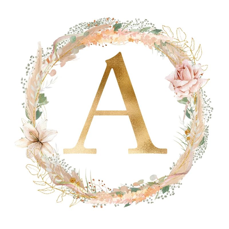 Customizable Monogram Watercolour Floral A