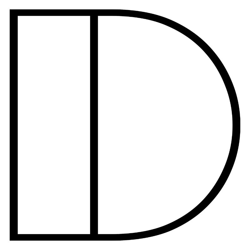 Buchstabe "D" Modern Schwarz