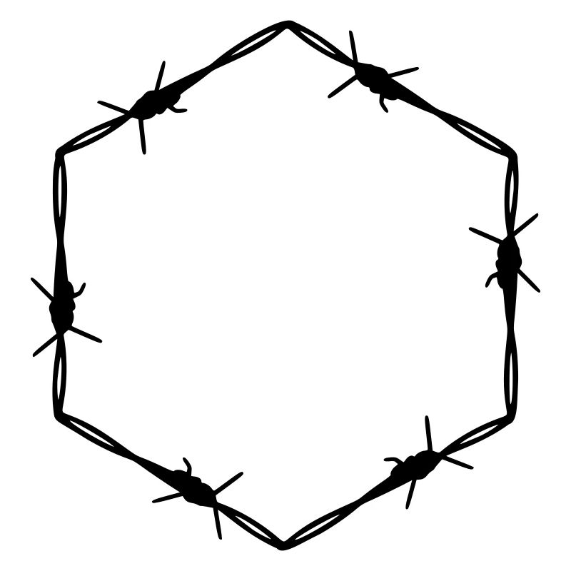 Barbed Wire 6 Corner Hexagon - Gift Idea Tattoo