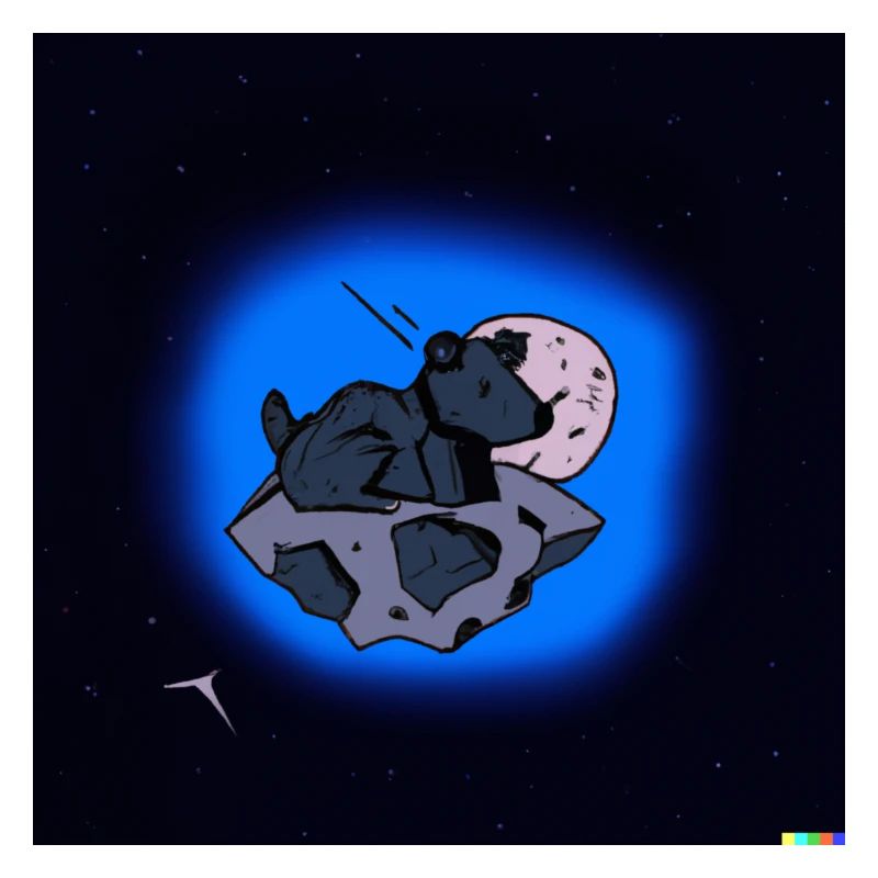A dog in space
