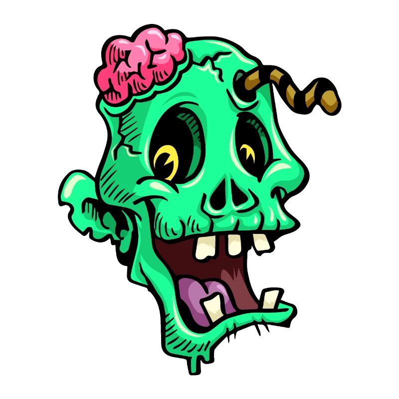 KOPF EINES LUSTIGEN ZOMBIES