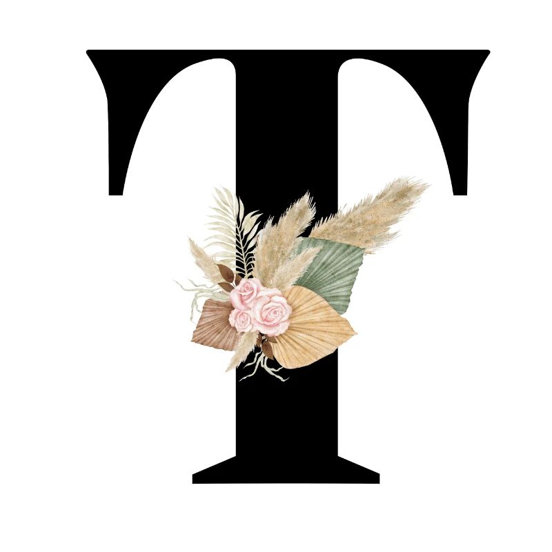 lettre T fleuris