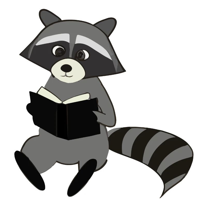 Waschbär liest Buch Geschenkidee