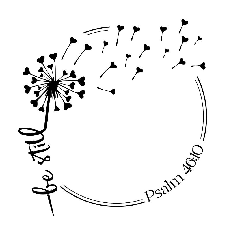 Christlicher Löwenzahn Design sei still Psalm 46:10