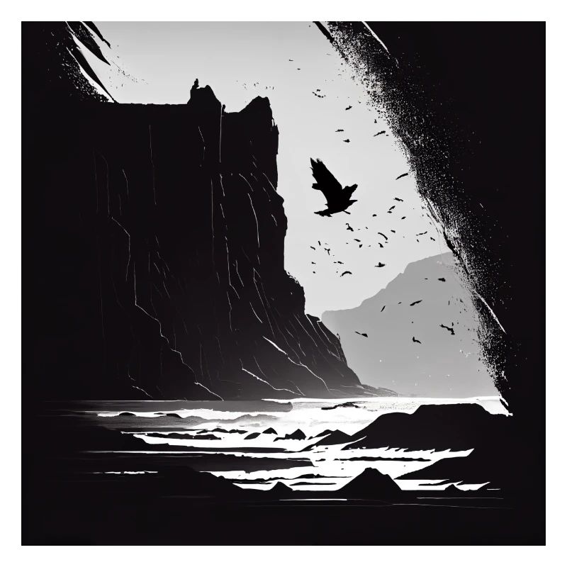 rough sea with cliffs