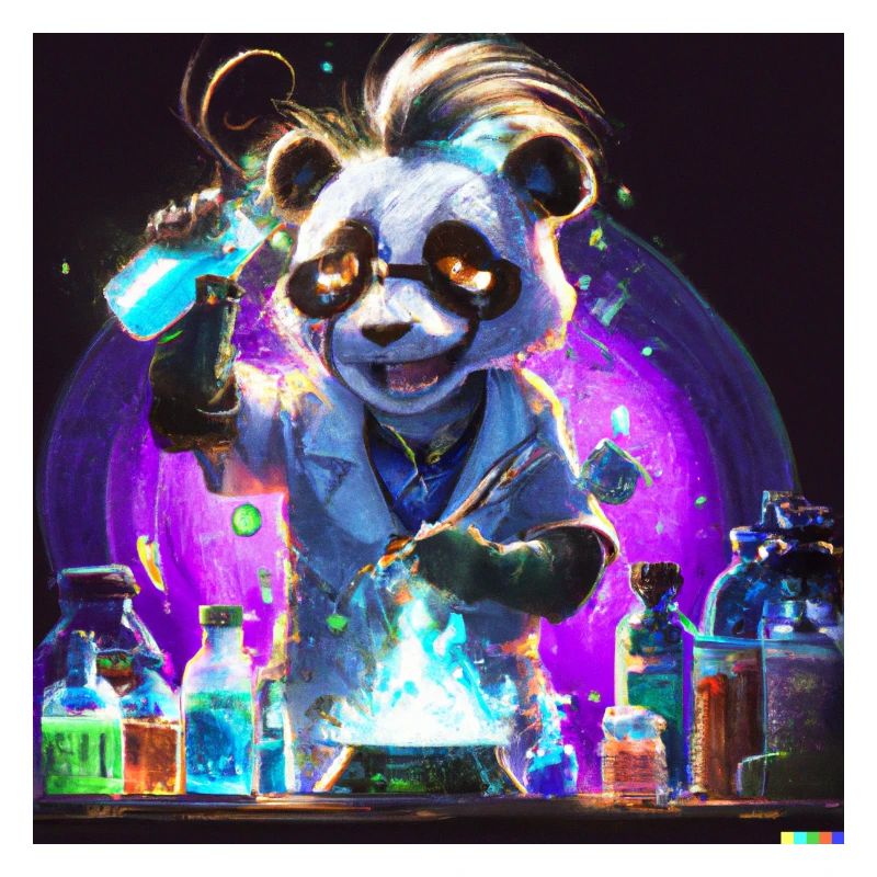 Panda chemist digital art