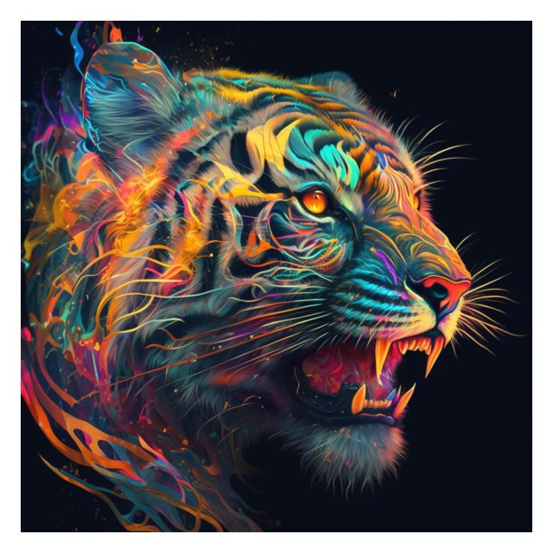 Farbiger Tiger, einzigartiges Design