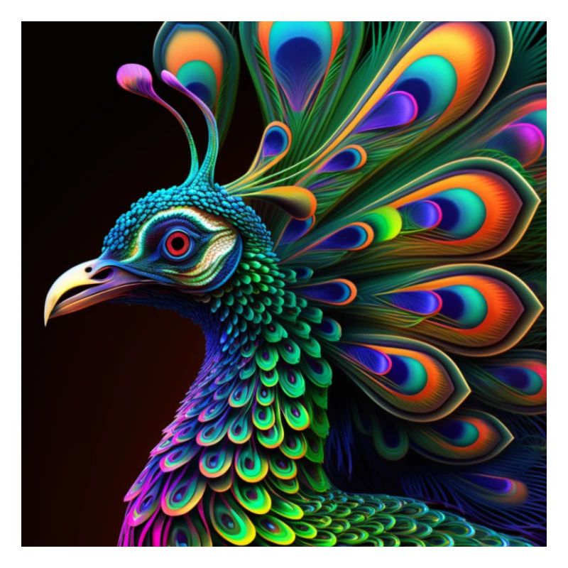 Colored peacock, unique design