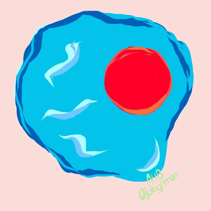 Blue fried egg