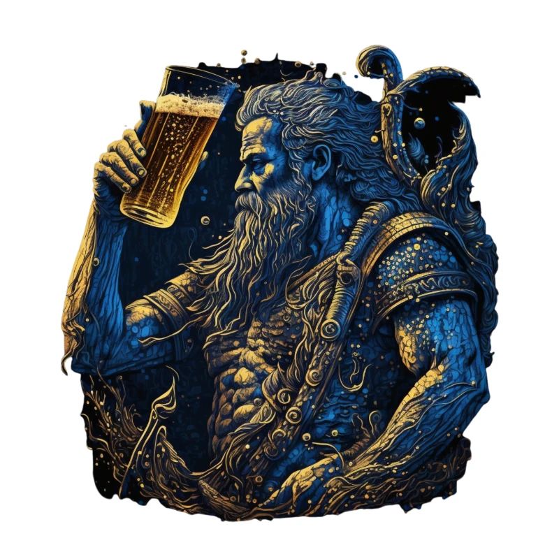 Neptun, Herrscher der Meere mit Bier