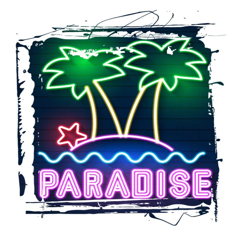 summer beach beach retro sea neon light eng
