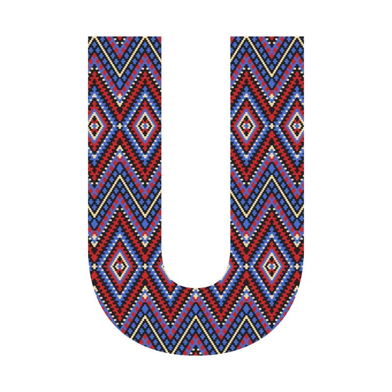Monogram Letter U- geometric pattern