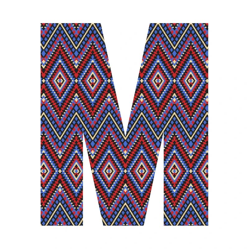 Monogram Letter M- geometric pattern