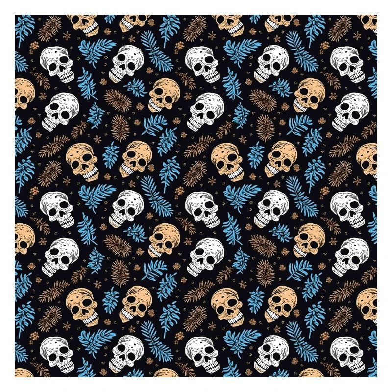 Skulls Seamless Pattern Gothic Dark Halloween