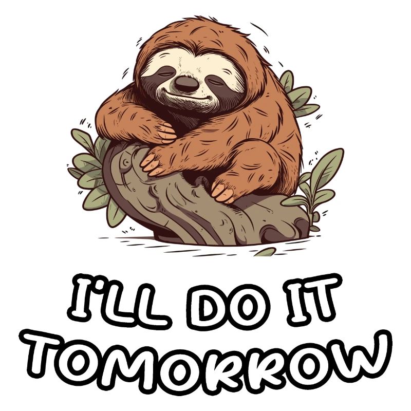 I'd do it tomorrow, Funny Lazy, Sloth