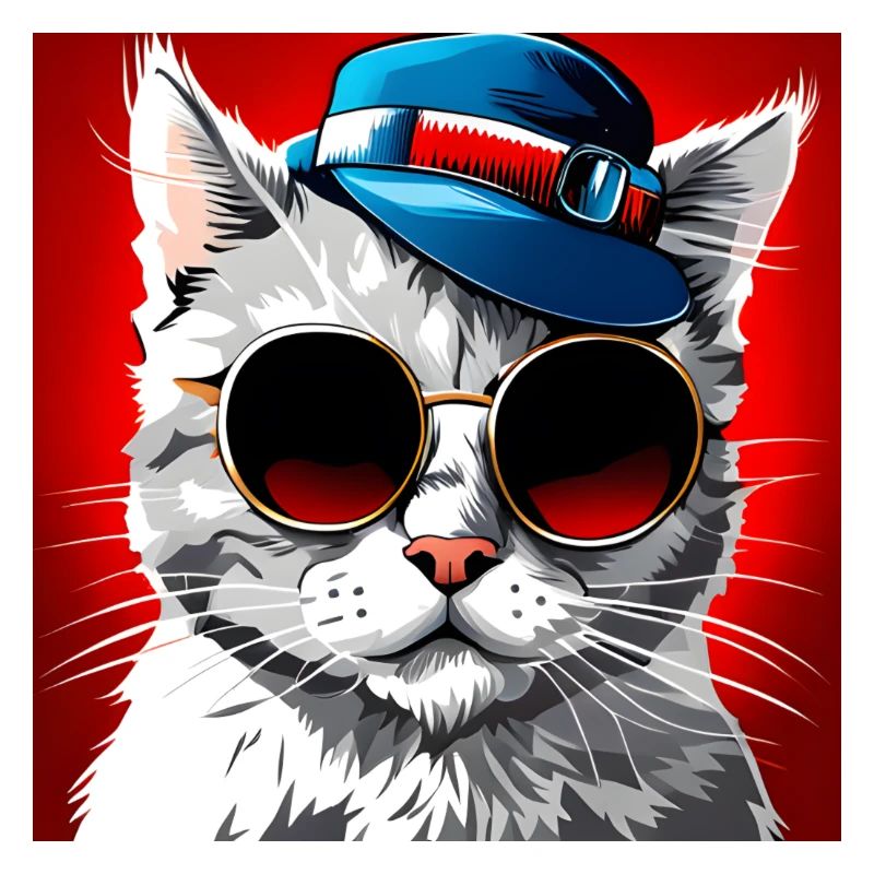 Chat chic avec des nuances et un chapeau haut de forme