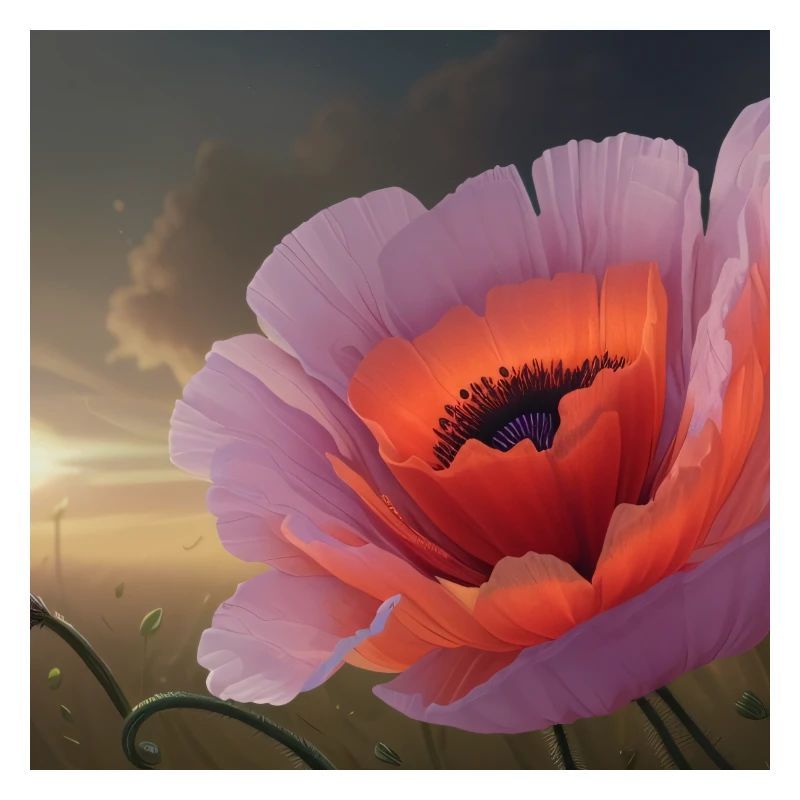 Mohnblume im Abendlicht
