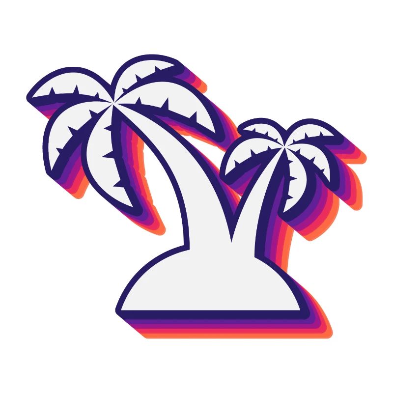 Tranquillité tropicale: conception de couple de palmiers