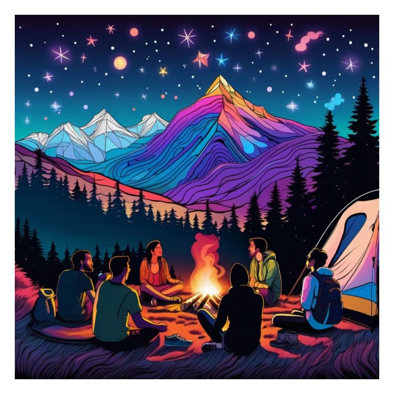psychedelisches trippy Camping-Design