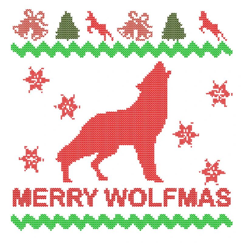 Merry Wolfmas Wolf Merry Ugly Christmas Pullover