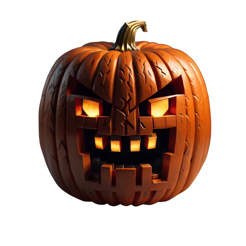 Halloween horror Evil Mine craft like Pumpkin