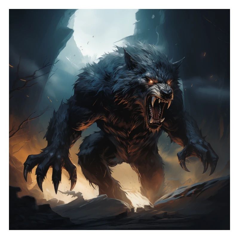classic Werewolf Monster in a comic style