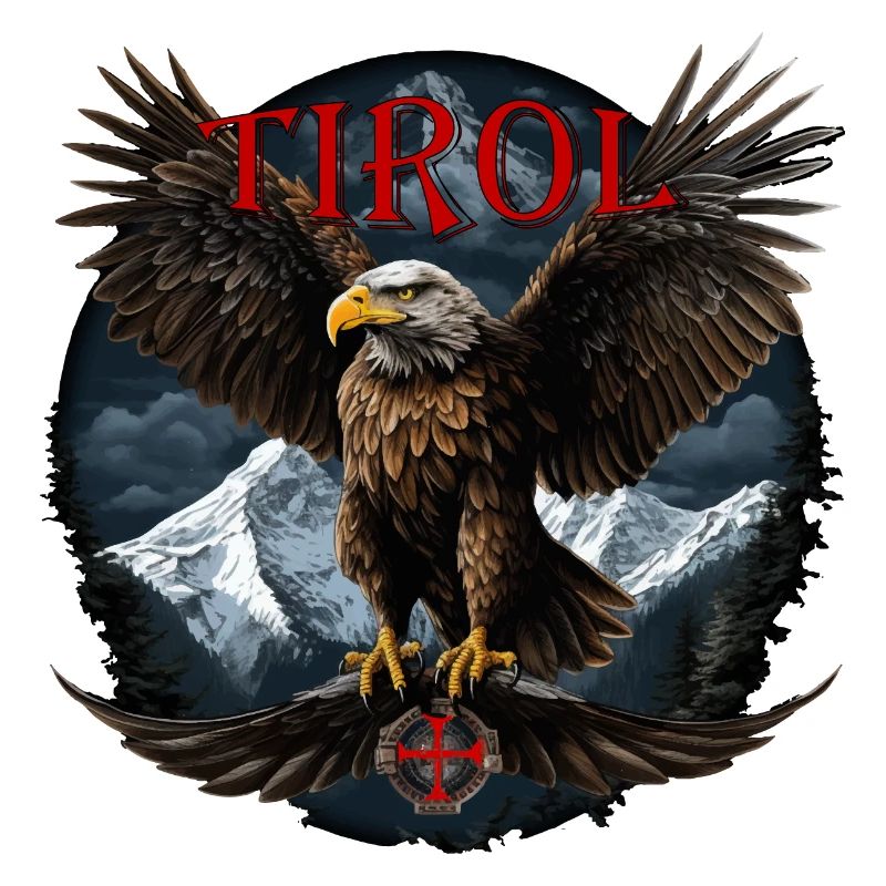 Tyrol T-Shirt Tyrolean Eagle with Mountains
