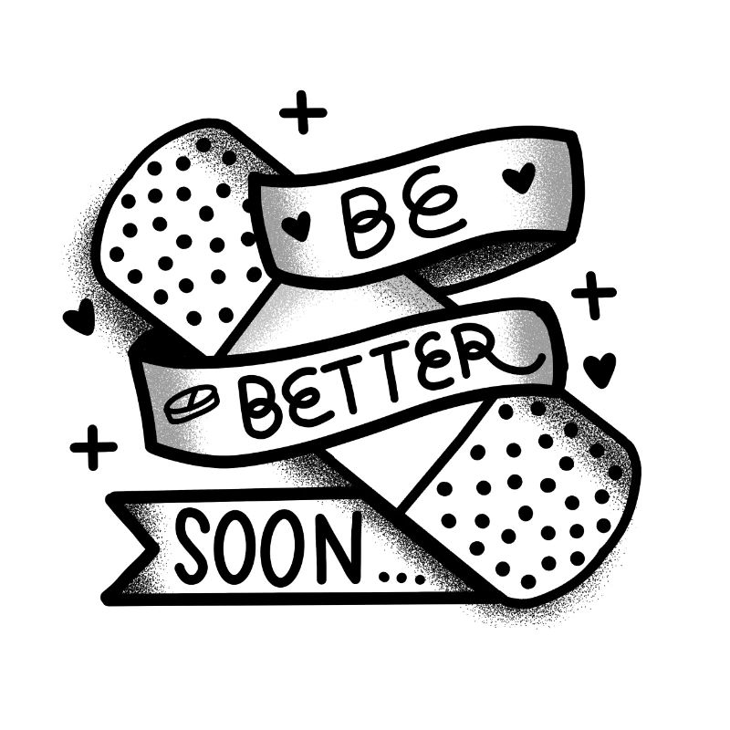Be Better Soon mit Pflaster-Liebesherzen